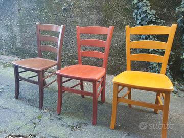 6 Sedie in legno massello