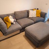 divano con pouf contenitore 
