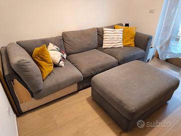 divano con pouf contenitore 