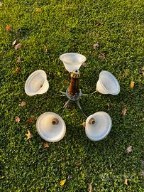 Lampadario vintage in ferro battuto