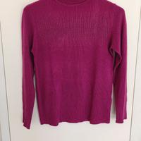 Dolcevita fucsia in Lana e Cashmere con strass