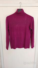 Dolcevita fucsia in Lana e Cashmere con strass