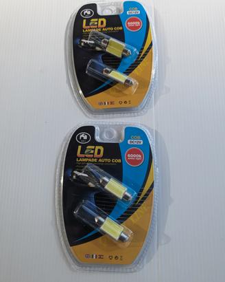 2x Lampade LED Auto COB 6000K Festoon - Bianche 