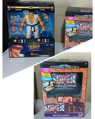 Street Fighter II Ryu fig + Ryu & Ken Diorama Sega