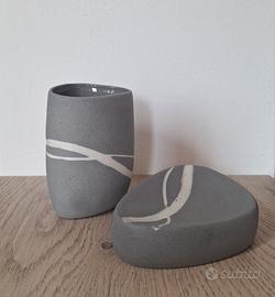 Set bagno portasapone e porta spazzolini