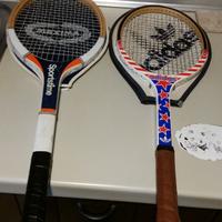 racchette tennis con custodia vintage anni 70