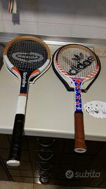 racchette tennis con custodia vintage anni 70