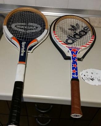 racchette tennis con custodia vintage anni 70