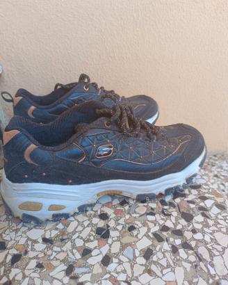  skechers nero/oro donna sportive 39 D'Lites 