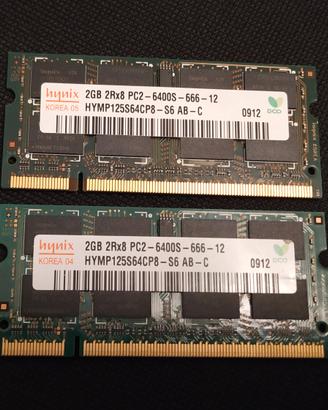 Memorie RAM 4 giga ddr2 800 x notebook e mac