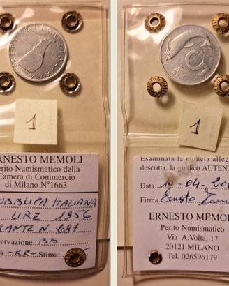 5 lire 1956 - RR - BB PERIZIATE - GIGANTE N.287