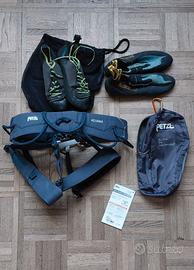 Imbracatura CLIMBING Petzl ADJAMA + scarpe NUOVO