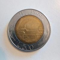 Moneta Rara Da 500 Lire Bimetallica Del 1986.