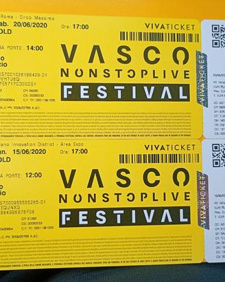 Biglietti Vasco Rossi NON usati da collezione