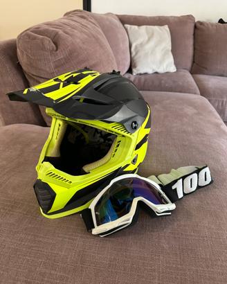 Casco motocross LS2 + mascherina 100%