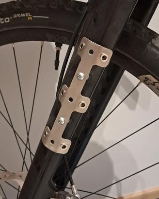 Supporto doppio borse  forcella  gravel carbon