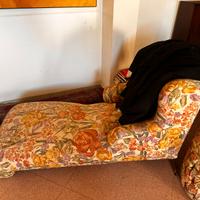 Chaise longue vintage imbottita, da restaurare