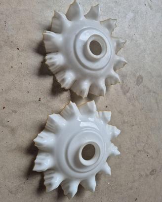 Coppia di paralumi in vetro plafoniera, campana