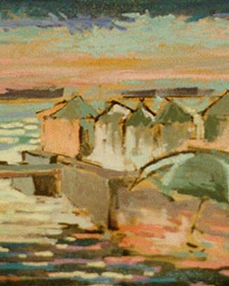 Voltolino Fontani, opera su tavola, Bagni Pejani