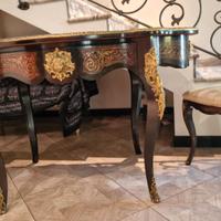 Maestoso tavolo Scrivania antica in stile Boulle