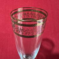 Servizio 6 flute in cristallo e oro