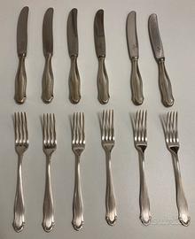 Set posate vintage WMF da 6, lame Friodur Zwilling