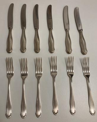 Set posate vintage WMF da 6, lame Friodur Zwilling