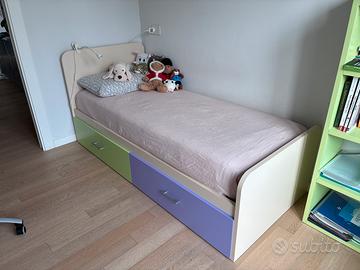 Cameretta letto scrivania armadio comodino