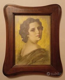cornice in legno con stampa antica 
