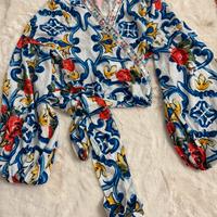 Blusa a incrocio stile maiolica