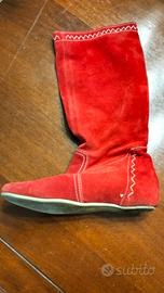 stivale rosso camoscio n°36