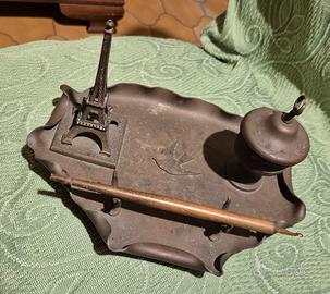 Set vintage per scrivania con penna e calamaio