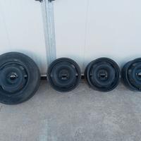 4 cerchi acciaio 15" peugeot 207 + 4 copricerchi