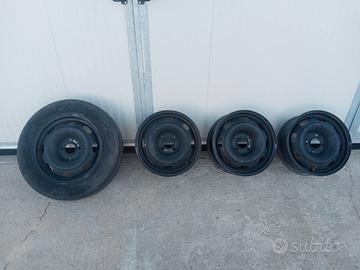 4 cerchi acciaio 15" peugeot 207 + 4 copricerchi