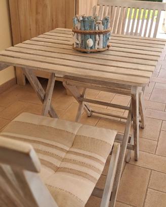 Set tavolo + 2 sedie ahabby chic