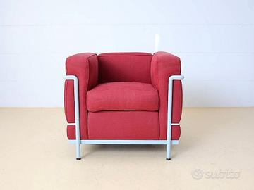 ALIVAR Poltrona LC2 in cotone a rilievo Rosso