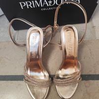 Sandalo donna rosa-oro 