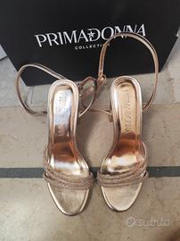 Sandalo donna rosa-oro 