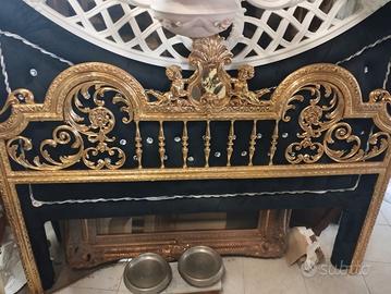 Letto in ottone bagnato in oro