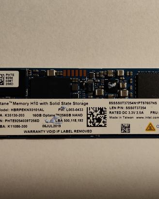 SSD Intel Optane H10 da 256Gb Mod. HBRPEKNX0101AL