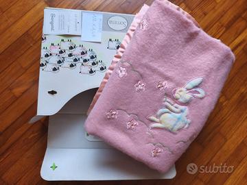 Coperta lettino rosa marca Somma, pura lana