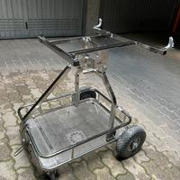 Carrello porta Kart cromato ribaltabile