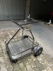 Carrello porta Kart cromato ribaltabile