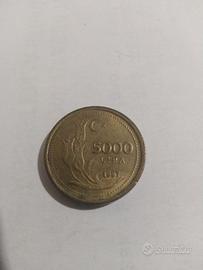 MONETA 5000 LIRE TURCHE