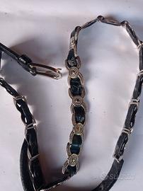 Cintura vintage Fergie pelle vera effetto coccodri