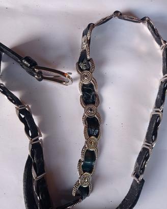 Cintura vintage Fergie pelle vera effetto coccodri