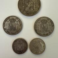 Spagna monete pesetas 2,1,50 cent. ag 835
