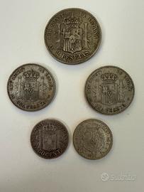Spagna monete pesetas 2,1,50 cent. ag 835