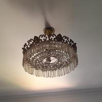Lampadario ottone e cristallo