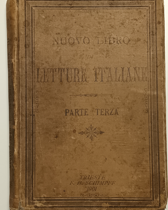 Antico libro scolastico "Letture italiane"